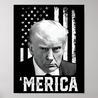 Póster América Trump Feliz 4 de Julio Trump Bandera Ameri