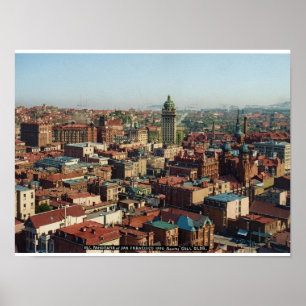 Póster América Vintage San Francisco 1900 Panorama