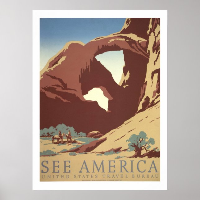 Póster America Vintage Travel (Frente)