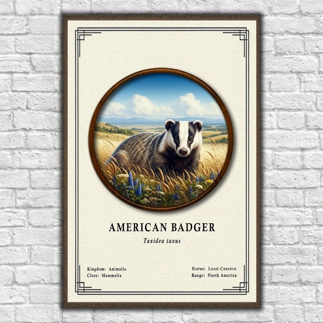 Póster American Badger Zoology Series (Subido por el creador)