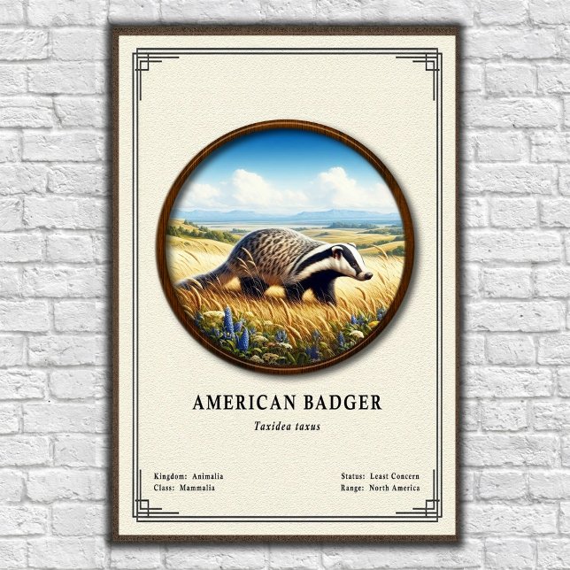 Póster American Badger Zoology Series (Subido por el creador)