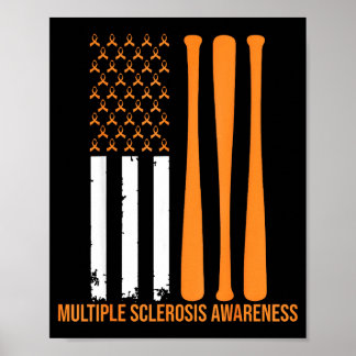 Póster American Baseball Sports Multiple Sclerosis Awaren