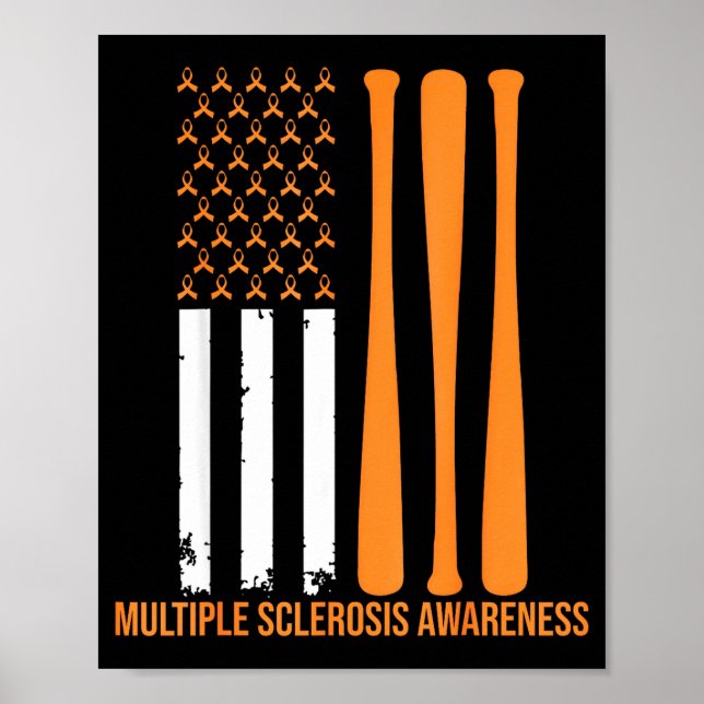 Póster American Baseball Sports Multiple Sclerosis Awaren (Frente)