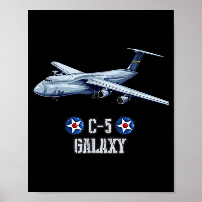 Póster American C-5 Galaxy Military Transrt Aircraft  (Frente)