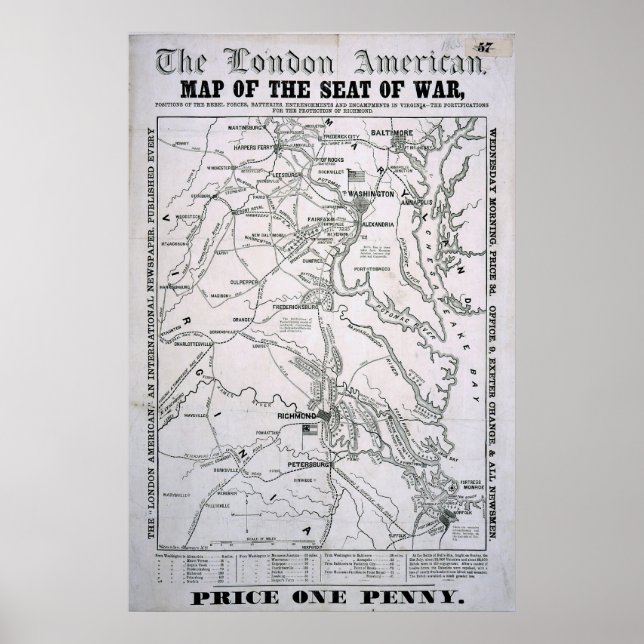Póster American Civil War Map (Frente)