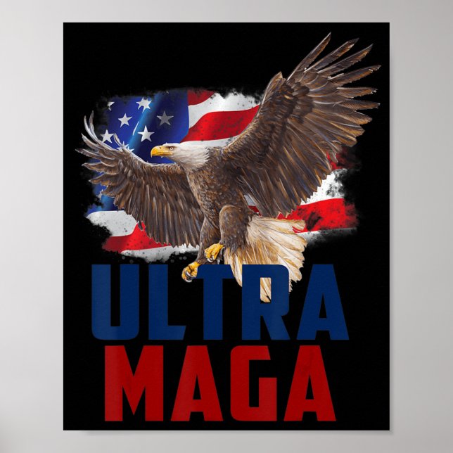 Póster American Eagle Patriotic Fathers Day Ultra MAGA Fl (Frente)