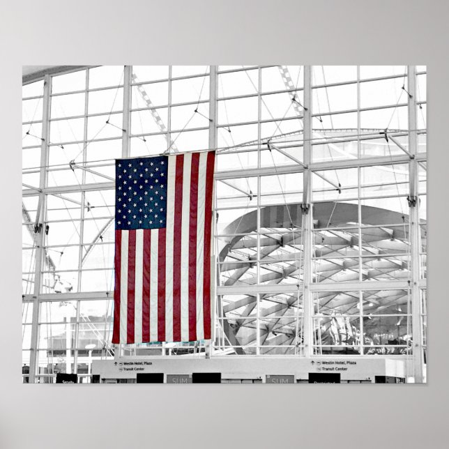 Póster American Flag Architects Denver Airport Art USA (Frente)