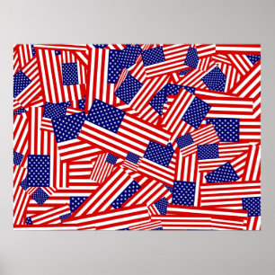 Póster American Flag Collage