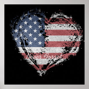 Póster American Flag Never Forget