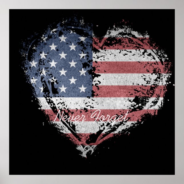 Póster American Flag Never Forget (Frente)