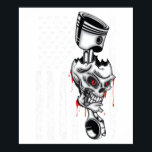 Póster American Flag Piston Muscle Car 6<br><div class="desc">A vintage classic car poster perfect for decorating your home,  garage,  office,  or studio. This retro automotive artwork is ideal for car enthusiasts,  collectors,  and anyone who appreciates timeless classic car culture.</div>