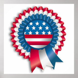 PÓSTER AMERICAN FLAG RIBBON BOW