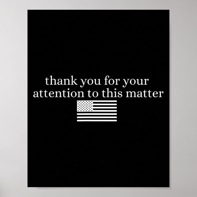 Póster American Flag Thank You For Your Attention To This (Frente)
