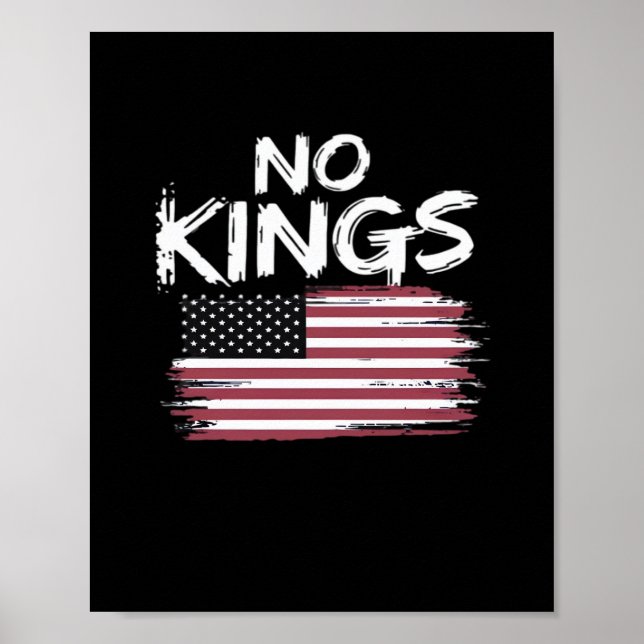 Póster American Flag Upside Down Distress No Kings Long F (Frente)