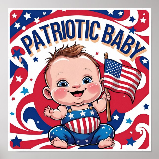 Póster American Flag Wall Art for Baby's Room (Frente)