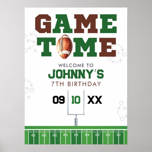 Póster American Football Birthday Welcome Sign (Frente)