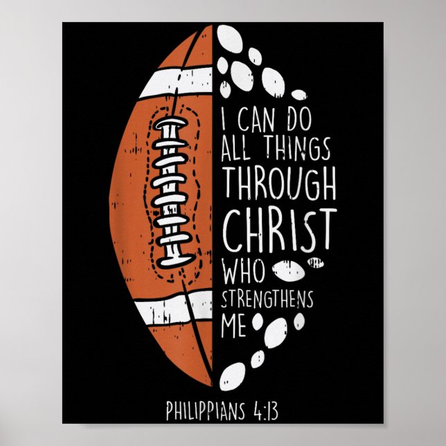 Póster American Football I Can Do Things Bible God Jesus  (Frente)