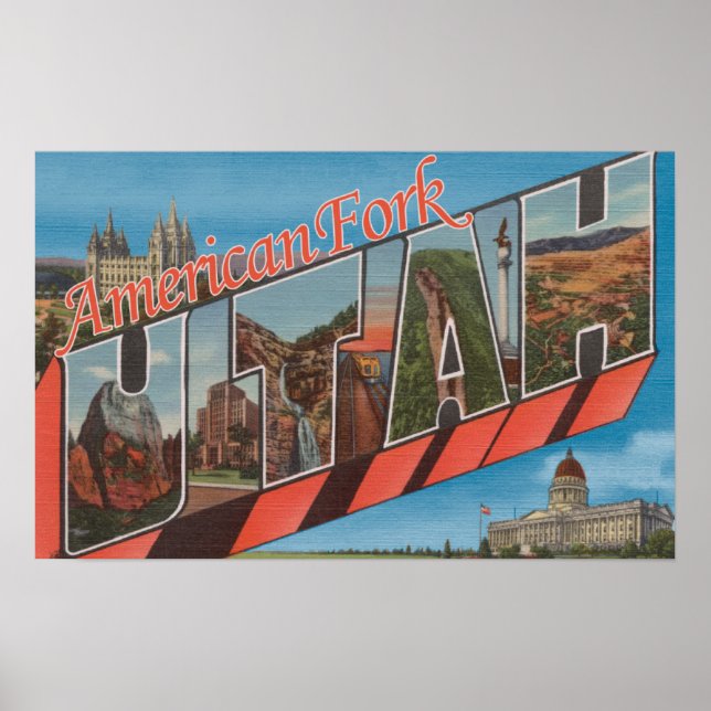 Póster American Fork, Utah - Large Letter Scenes (Frente)