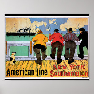 Póster American Line New York a Southampton Poster
