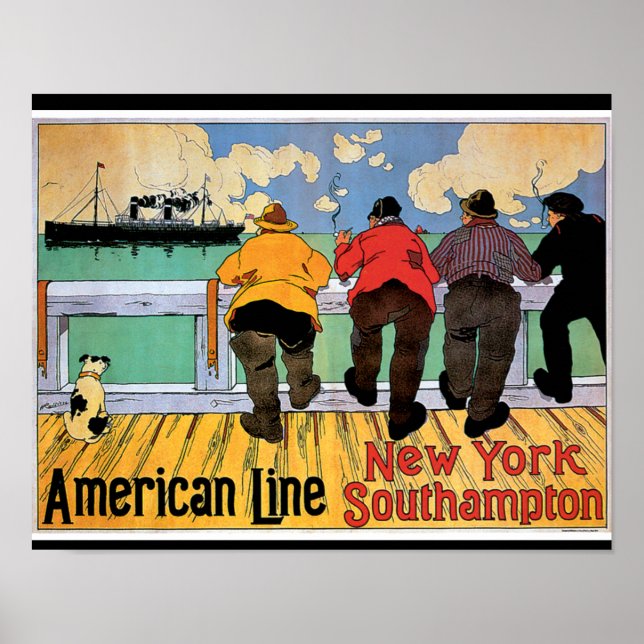 Póster American Line New York a Southampton Poster (Frente)