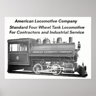 Póster American Locomotive Company 0-4-0 T