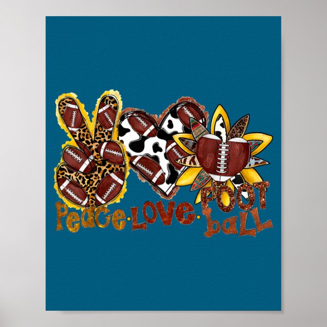 Póster American Peace Football Football Leopard Love Love (Frente)