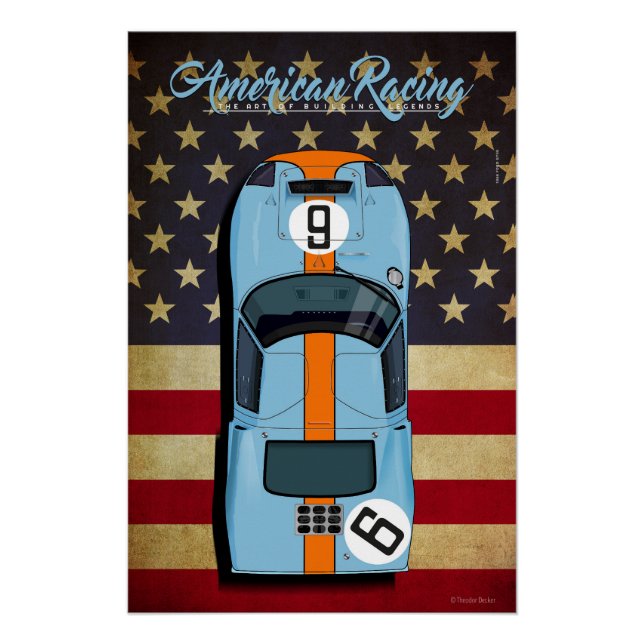 Póster American Racing Ford GT40 No.6 (Anverso)