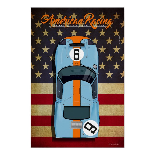Póster American Racing Ford GT40 No.9 (Anverso)