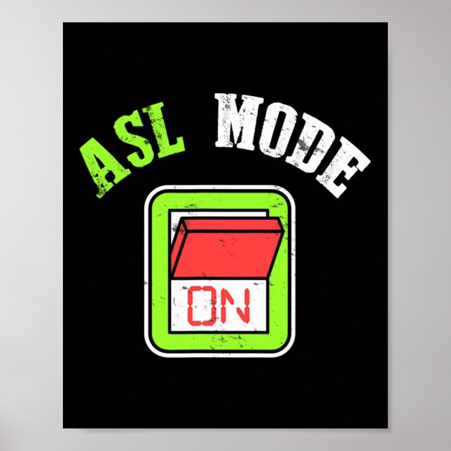 Póster American Sign Language Asl Im Deaf Awareness  (Frente)