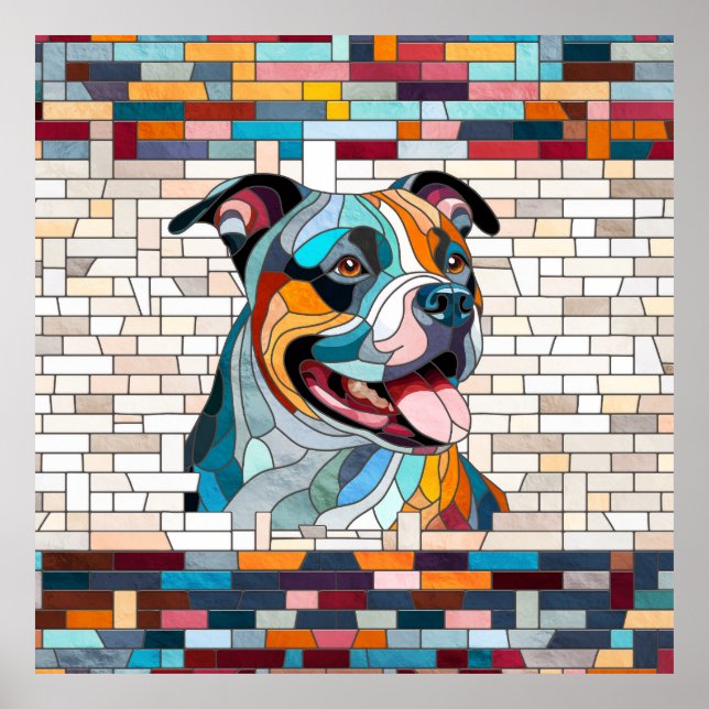 Póster American Staffordshire Terrier - Amstaff (Frente)