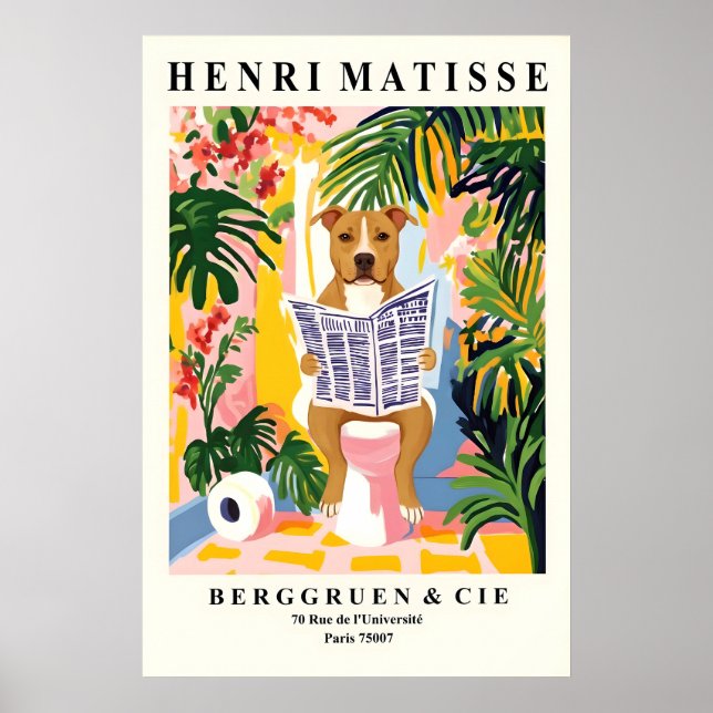 Póster American Staffordshire Terrier Bathroom Print (Frente)