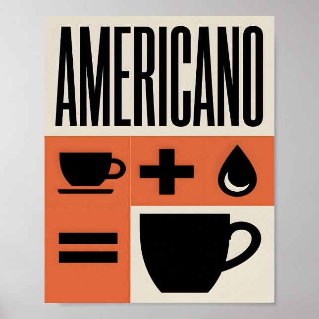 Póster Americano Coffee Formula Minimalist Orange  (Frente)