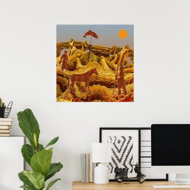 Póster Americanos nativos de Oro (Oficina en casa)