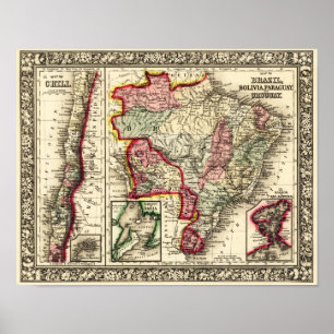 Póster AmericaPanoramic del sur MapSouth América