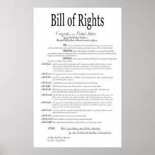 Póster AMERICA's BILL of RIGHTS CLASSIC WHITE