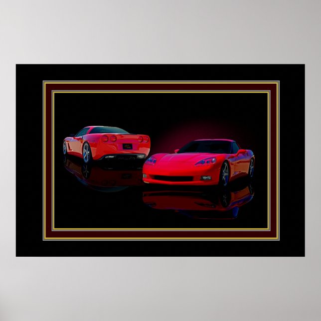 Póster Americas Sports Car dos vistas (Frente)