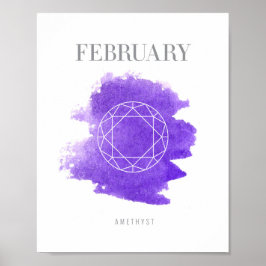 Póster Amethyst Birthstone Febrero