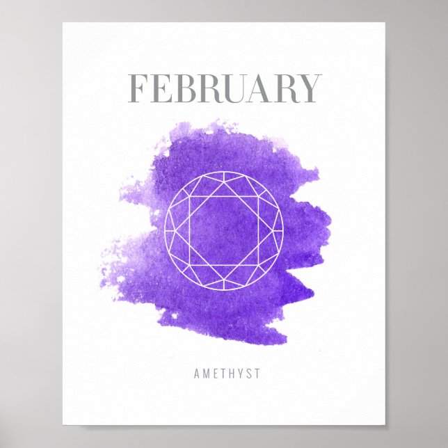 Póster Amethyst Birthstone Febrero (Frente)