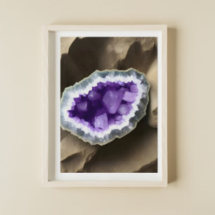 Póster Amethyst Crystal Geode Digital Art