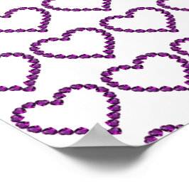 Póster Amethyst Gemstone Heart Purple