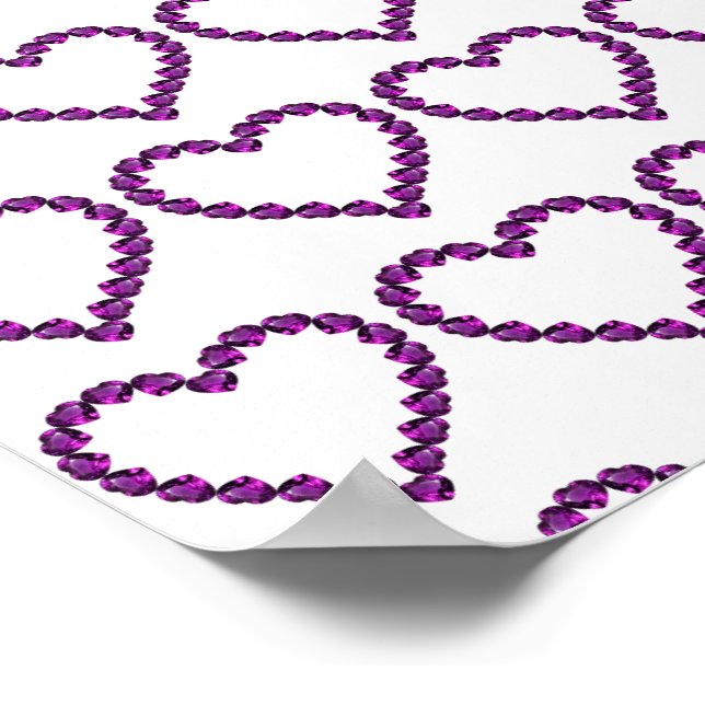 Póster Amethyst Gemstone Heart Purple (Esquina)