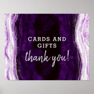 Póster Amethyst Geode Cards & Gifts Wedding Table Sign