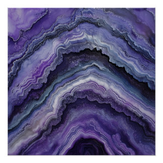 Póster Amethyst Geode Fluid Pour
