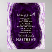 Amethyst Purple Geode Love es un Rótulo Boda dulce