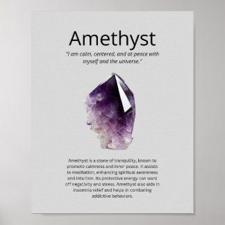 Póster Ametist Crystal Meaning