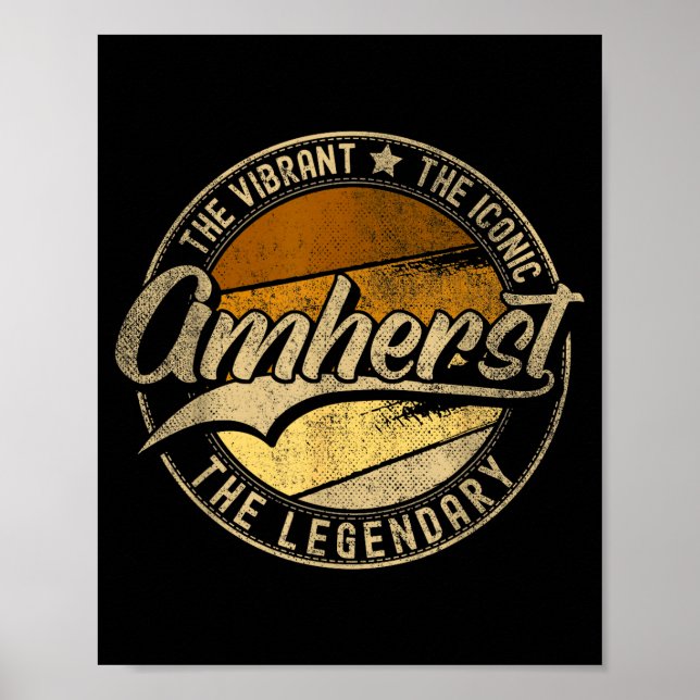 Póster Amherst Nh _ New Hampshire _ Vintage Distressed  (Frente)