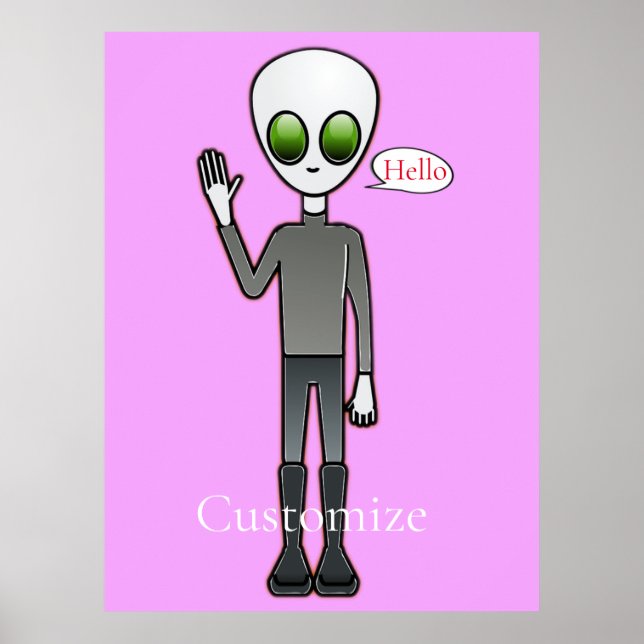 Póster Amigable Waving Alien Thunder_Cove (Frente)