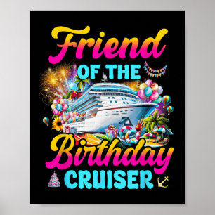 Póster Amigo Del Crucero De Cumpleaños Crucero Funny Naci