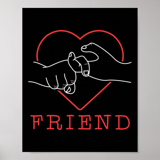 Póster Amigo del lenguaje Cute Orgullo Conciencia Sorda (Frente)