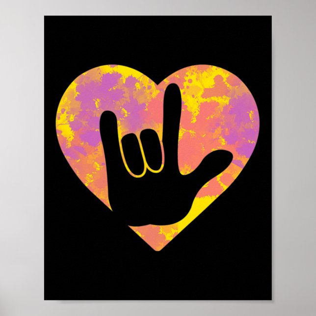 Póster Amigo del lenguaje Rótulo americano: Orgullo sordo (Frente)